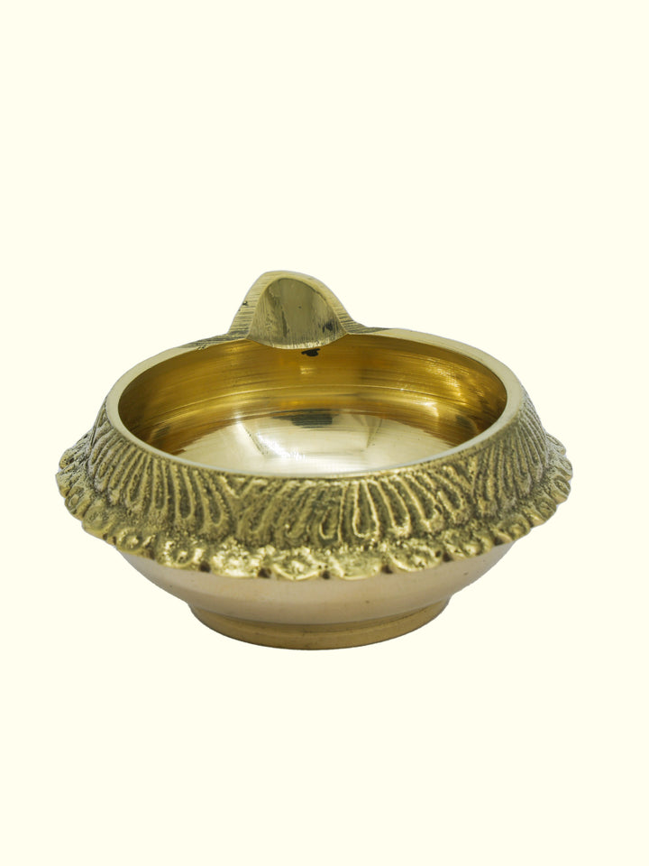 2.5" Wide Brass Kubera Deepam