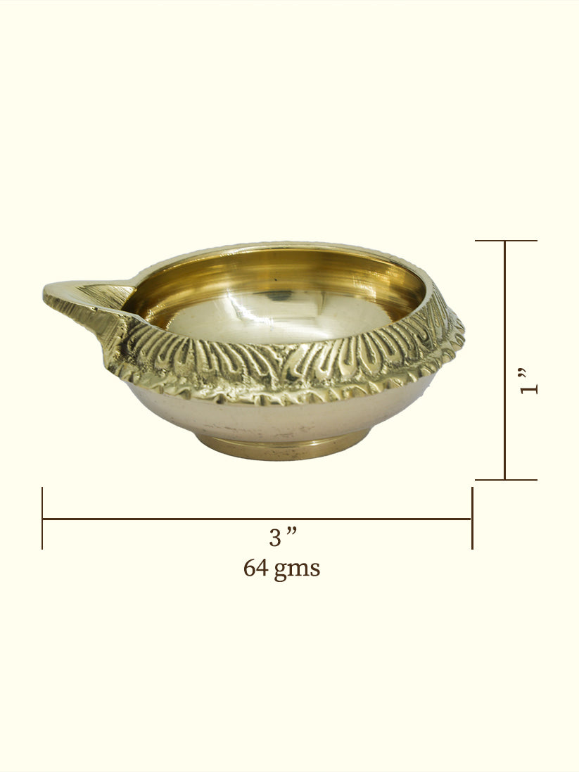 3" Wide Brass Kubera Deepam