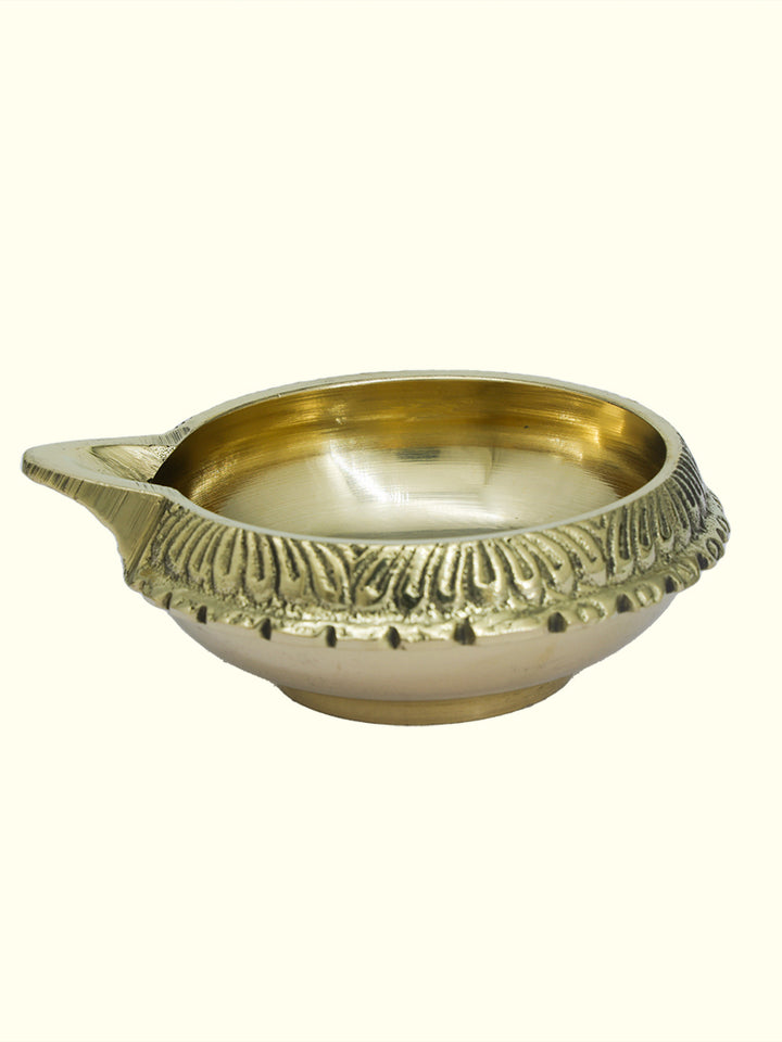 3.25" Wide Brass Kubera Deepam