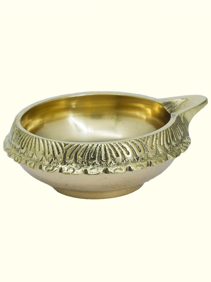 3.25" Wide Brass Kubera Deepam