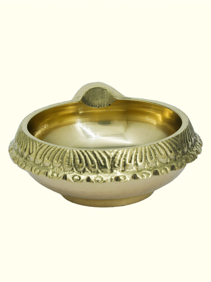 3.25" Wide Brass Kubera Deepam