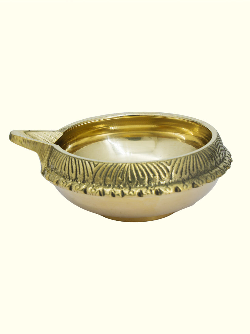 4.25" Wide Brass Kubera Deepam