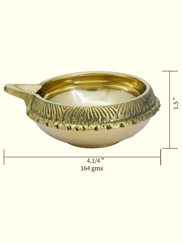 4.25" Wide Brass Kubera Deepam