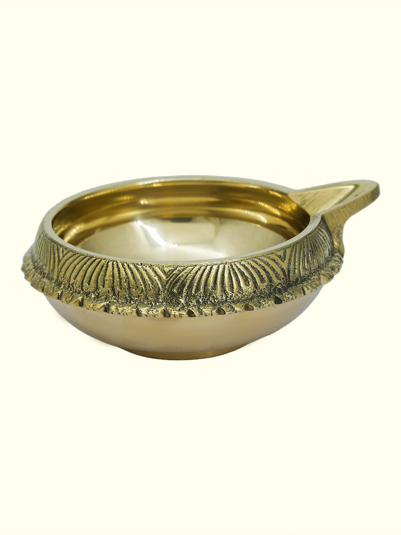 4.25" Wide Brass Kubera Deepam