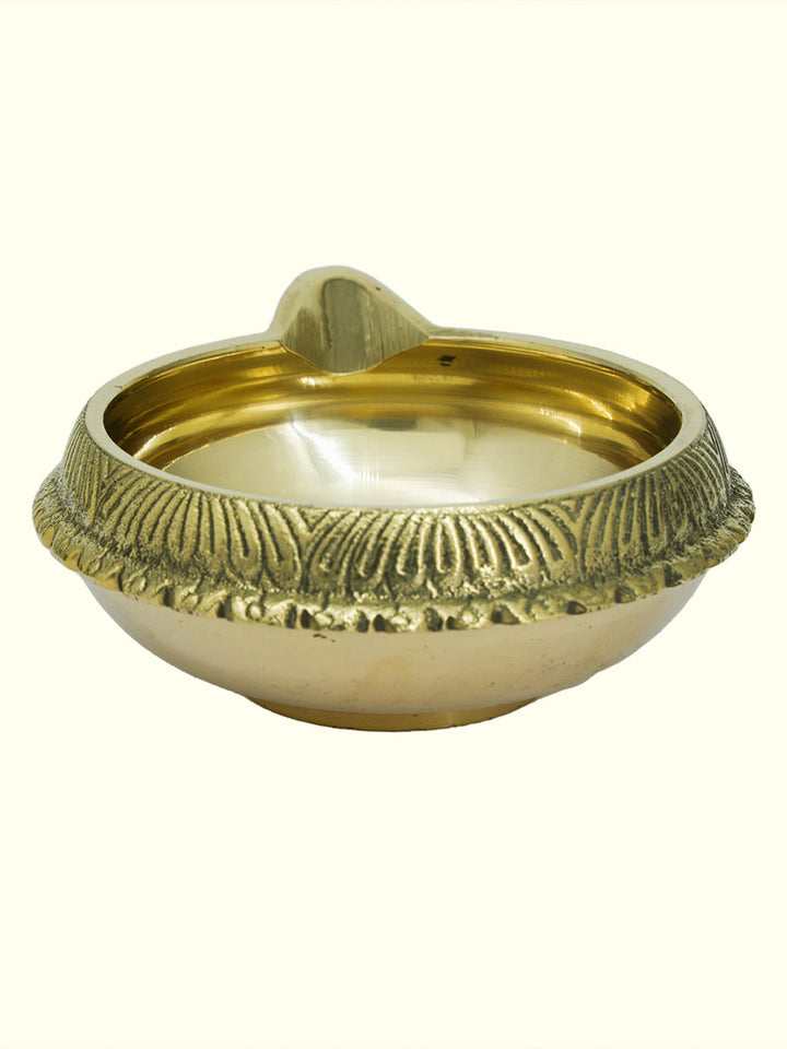 4.25" Wide Brass Kubera Deepam