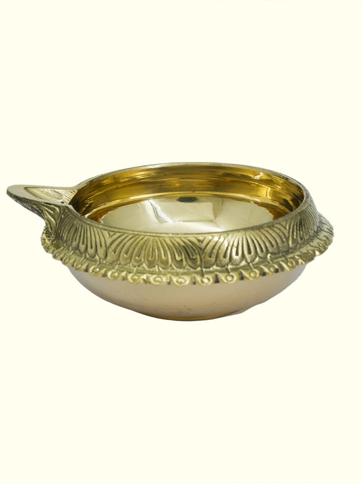 4.5" Wide Brass Kubera Deepam