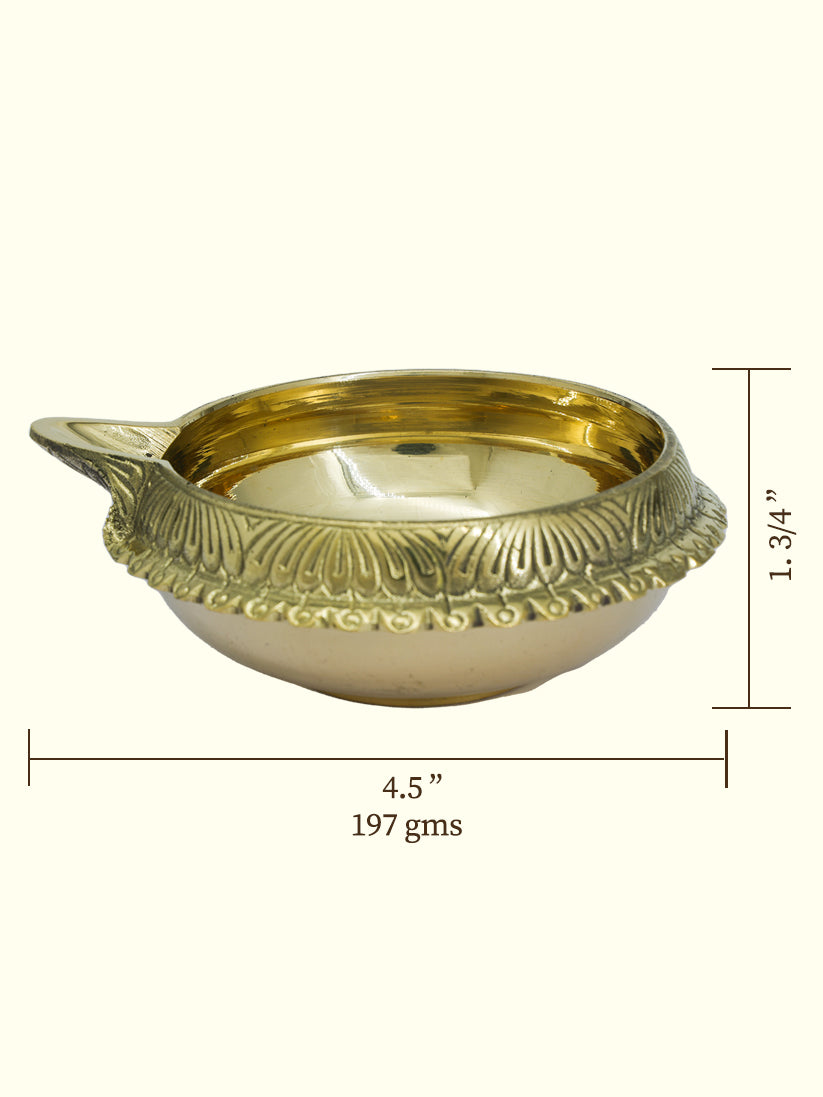 4.5" Wide Brass Kubera Deepam