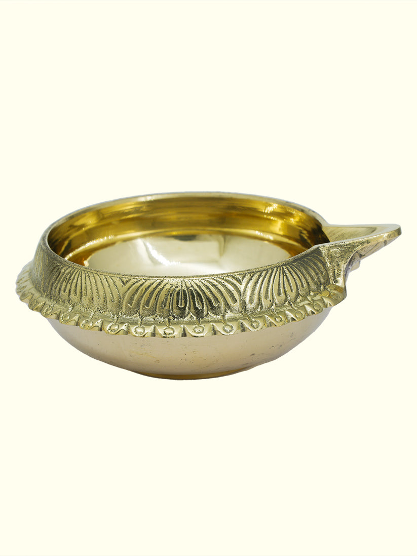 4.5" Wide Brass Kubera Deepam