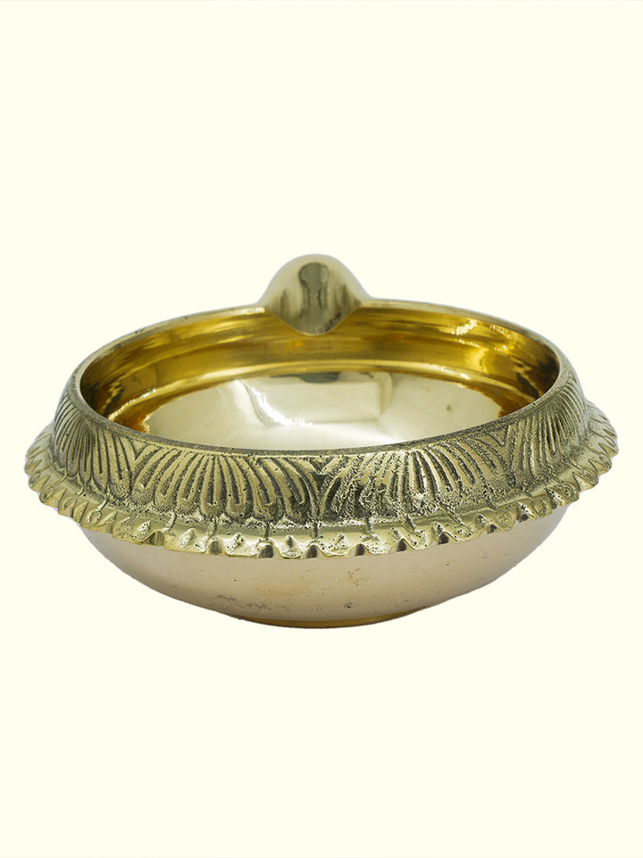 4.5" Wide Brass Kubera Deepam