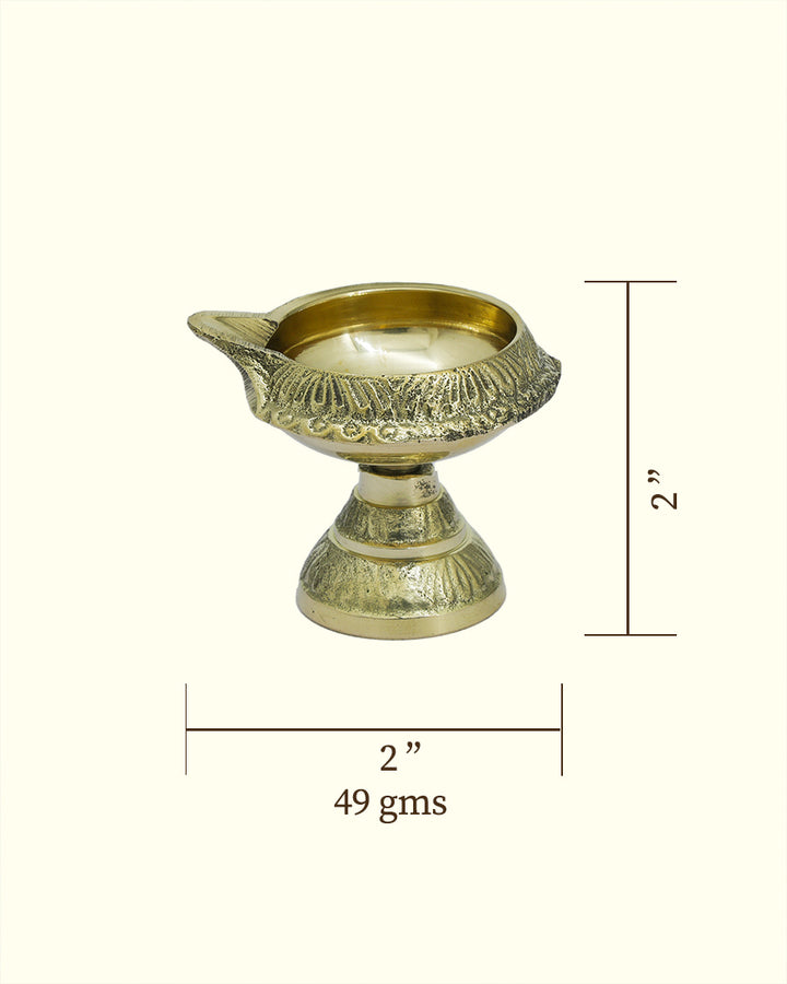 2" Brass Kubera Deepam with Stand