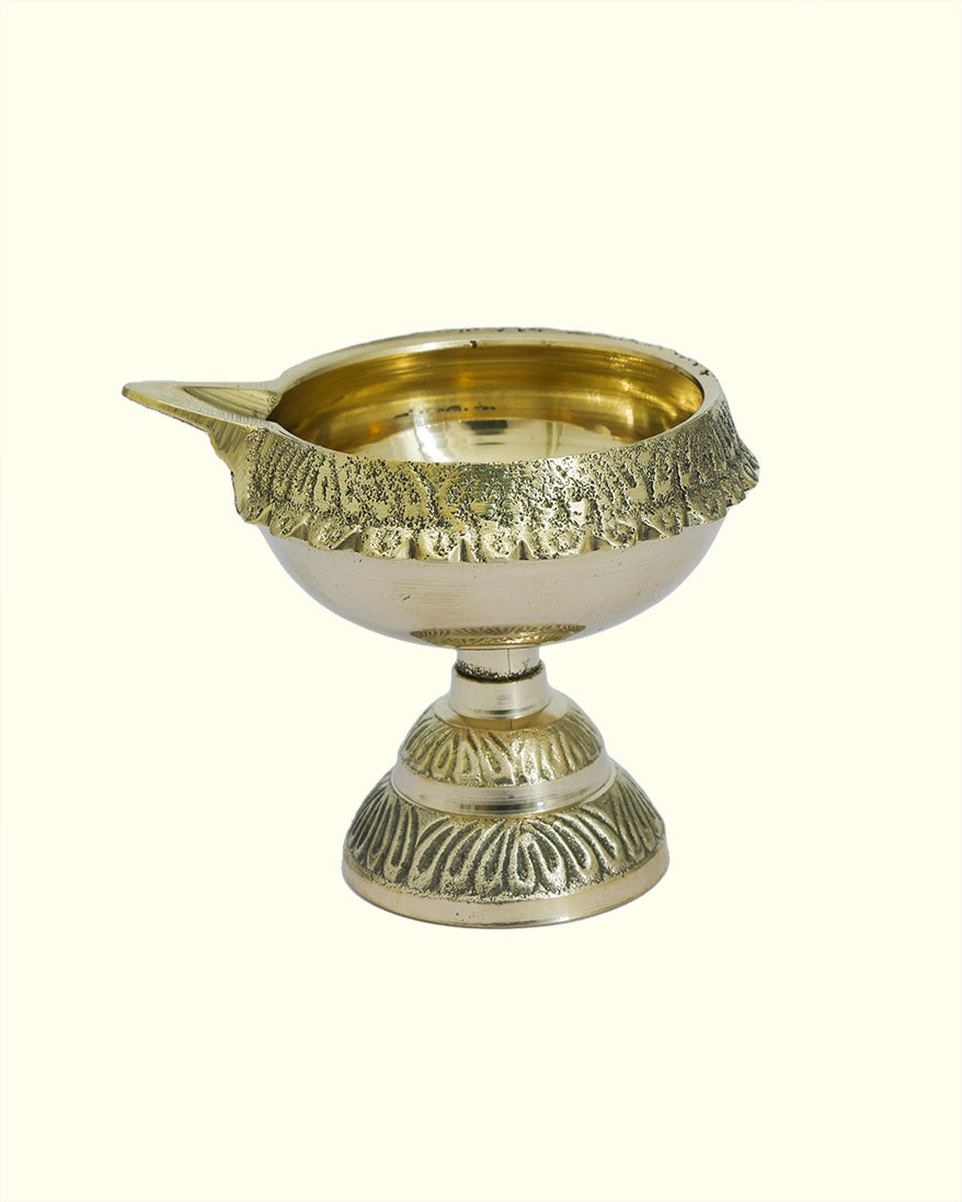 2.5" Brass Kubera Deepam with Stand