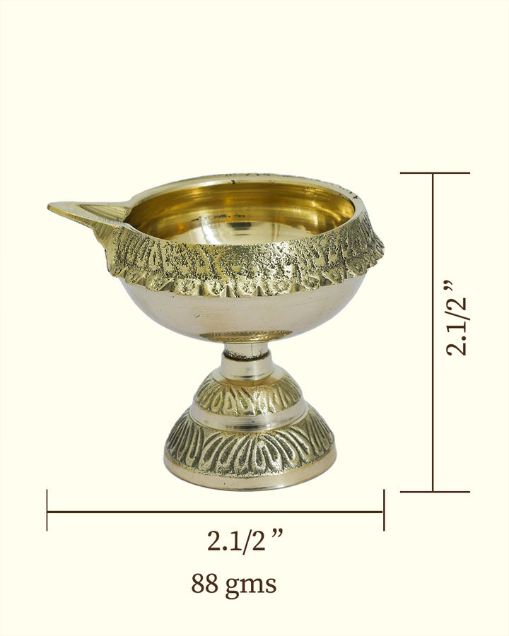 2.5" Brass Kubera Deepam with Stand