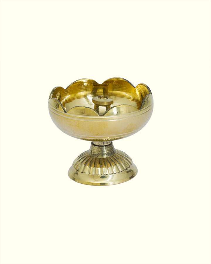 1.75" Brass Deepam with Rudra Center (Tomato Shaped)