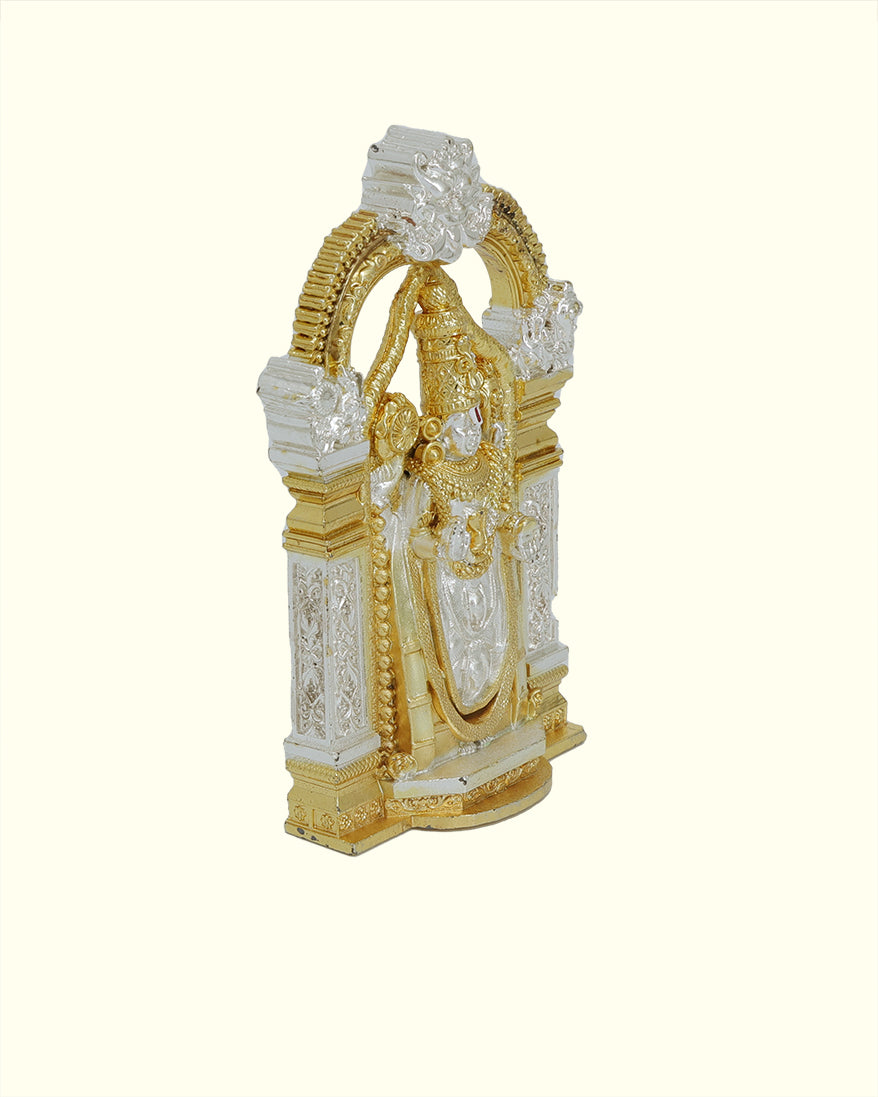 3" Tirumala Balaji with Arch Design (Gold with Silver Colour)