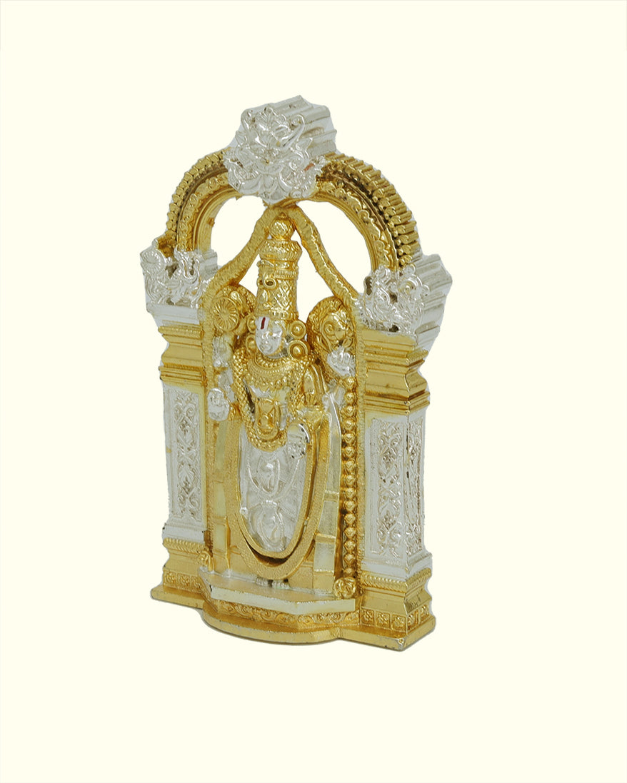 3" Tirumala Balaji with Arch Design (Gold with Silver Colour)