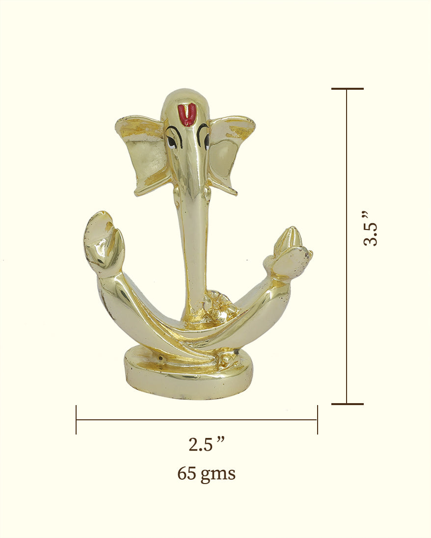 3.5" கார் டேஷ்போர்டு மற்றும் மேசை அலங்காரத்திற்கான கணபதி சிலை