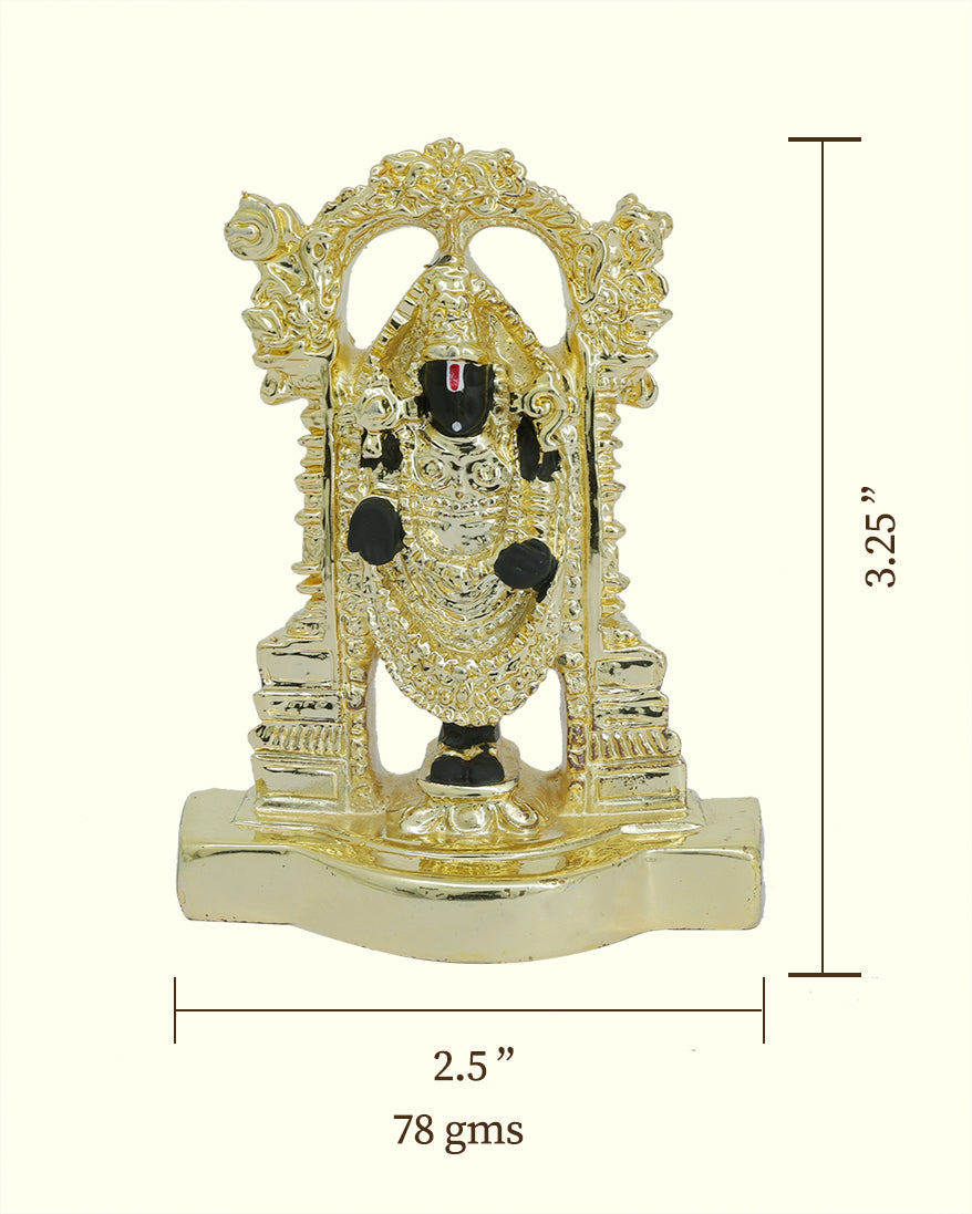 4.5" తిరుమల బాలాజీ (నలుపు రంగుతో బంగారం)