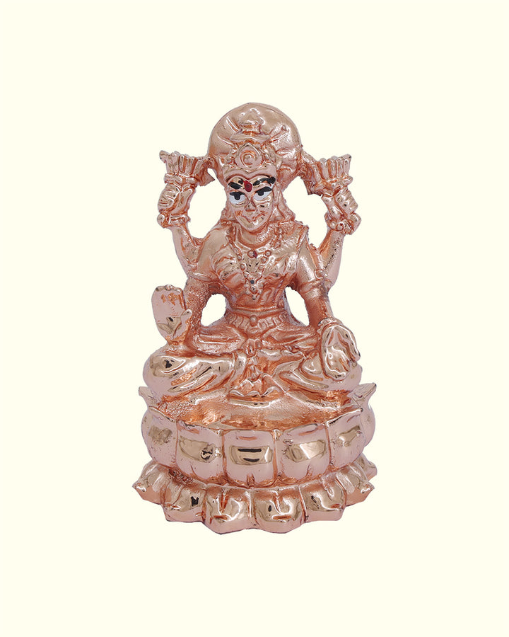 2" Lakshmi sitting on Lotus (Copper)