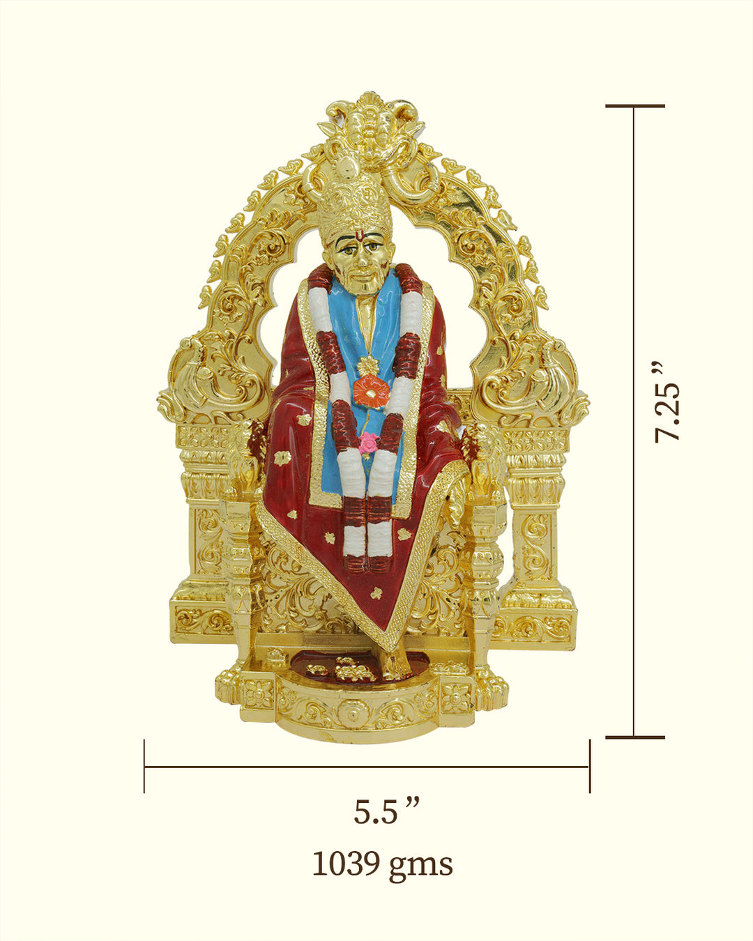 7.25" సాయిబాబా ఆర్చ్ డిజైన్‌తో