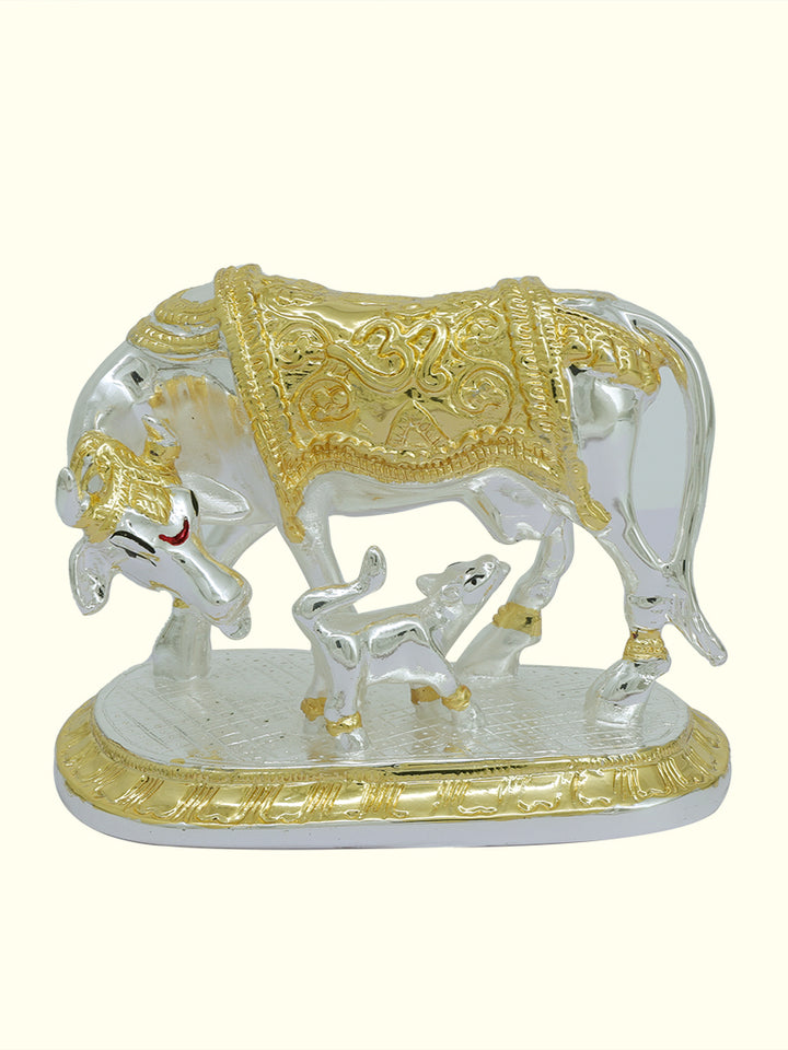 5" Wide Gomatha with Calf (Silver with Gold Colour)