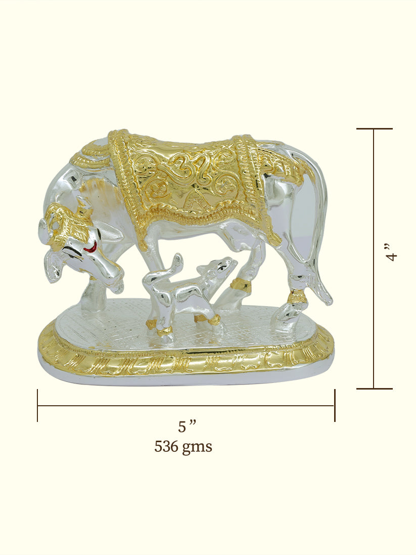 5" Wide Gomatha with Calf (Silver with Gold Colour)