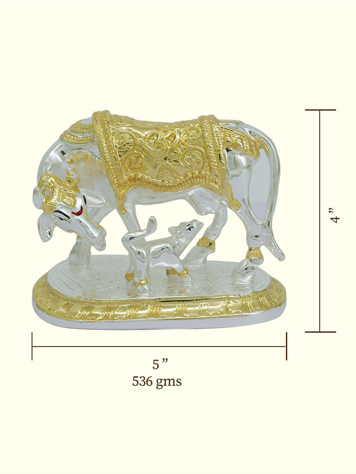 5" Wide Gomatha with Calf (Silver with Gold Colour)