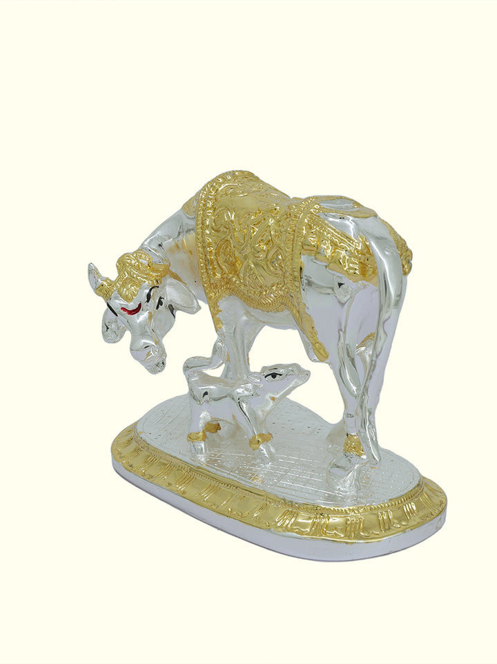 5" Wide Gomatha with Calf (Silver with Gold Colour)