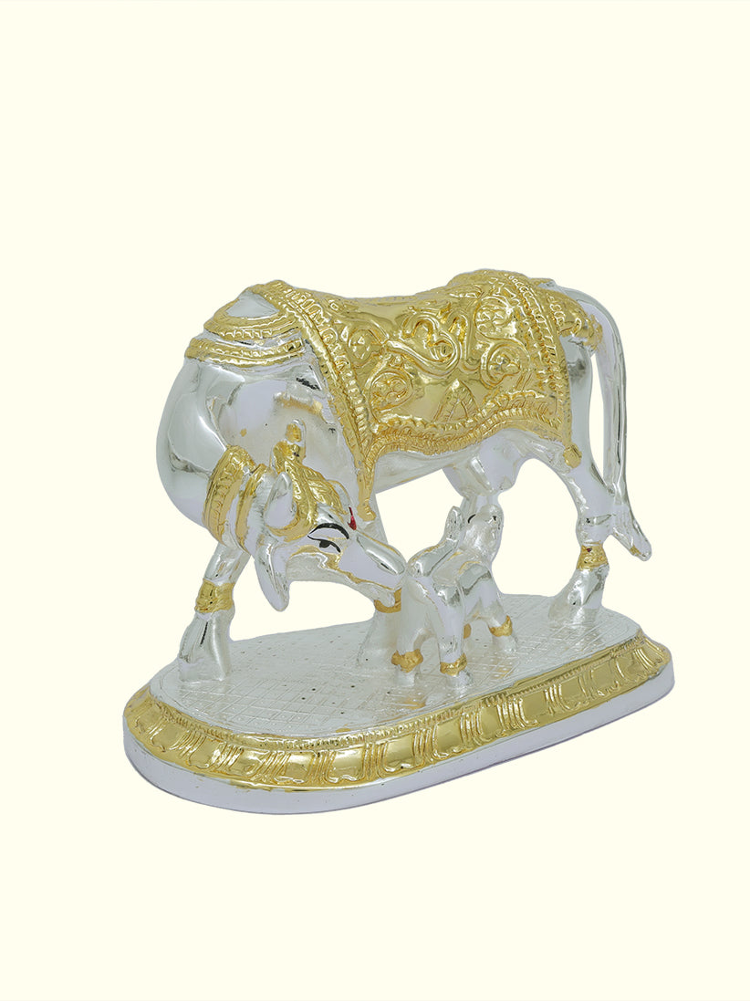 5" Wide Gomatha with Calf (Silver with Gold Colour)