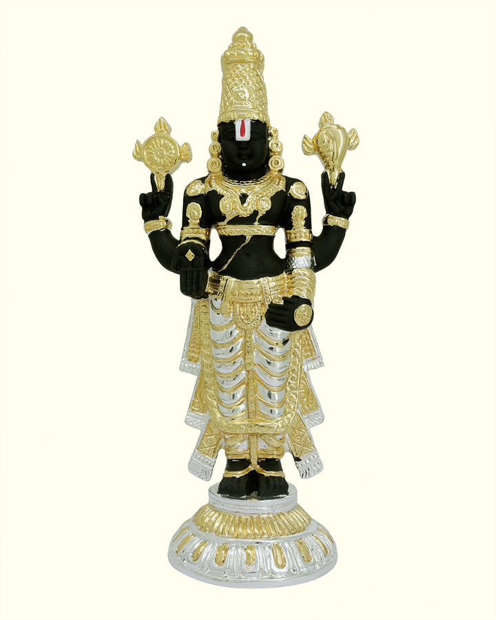 11" Tirumala Balaji (Combination of Gold, Silver and Black Colour)