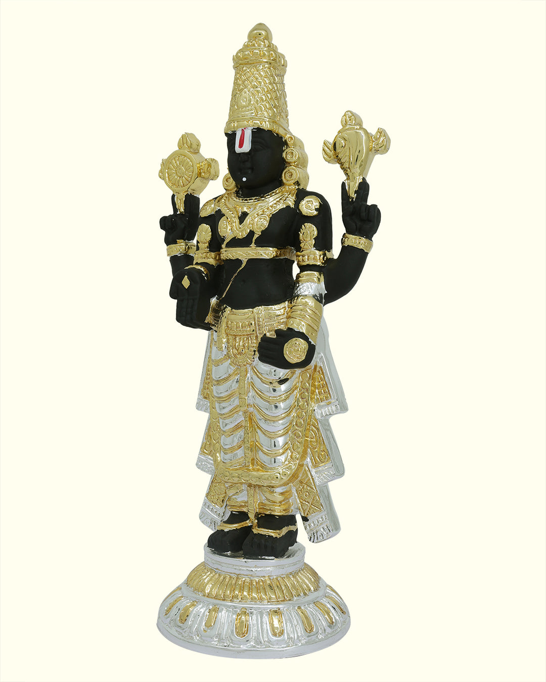 11" Tirumala Balaji (Combination of Gold, Silver and Black Colour)