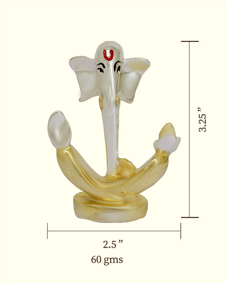 3.25" கார் டேஷ்போர்டு மற்றும் மேசை அலங்காரத்திற்கான கணபதி சிலை