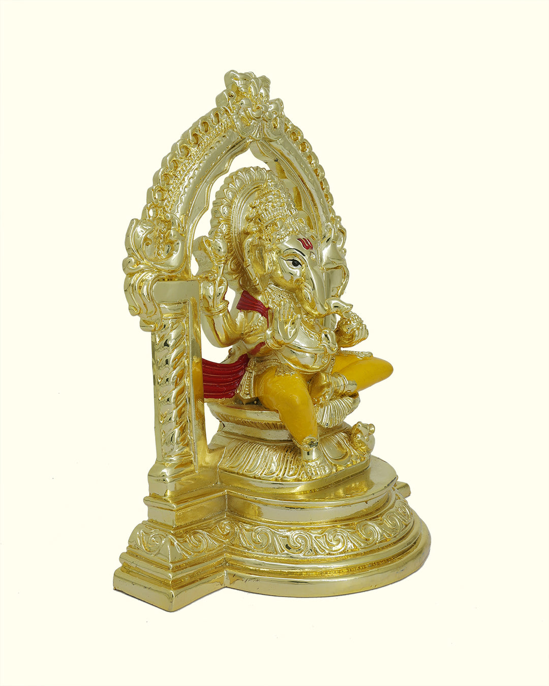 8" Ganapathy Sitting on Throne with "Arch Design"