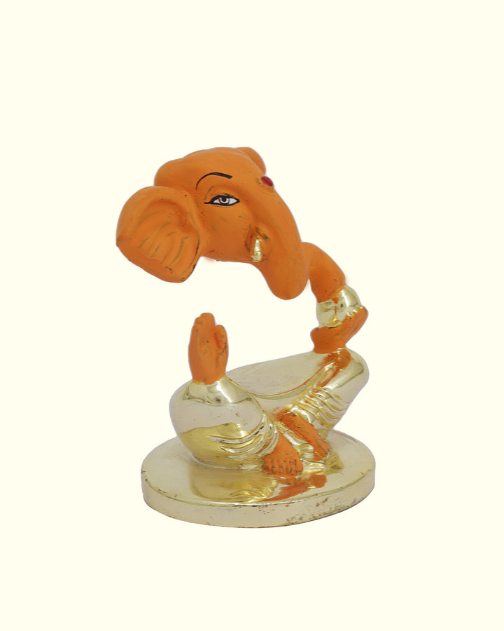 2.5" Ganapathy Idol for Car Dashboard and Table Decor (Orange Colour)