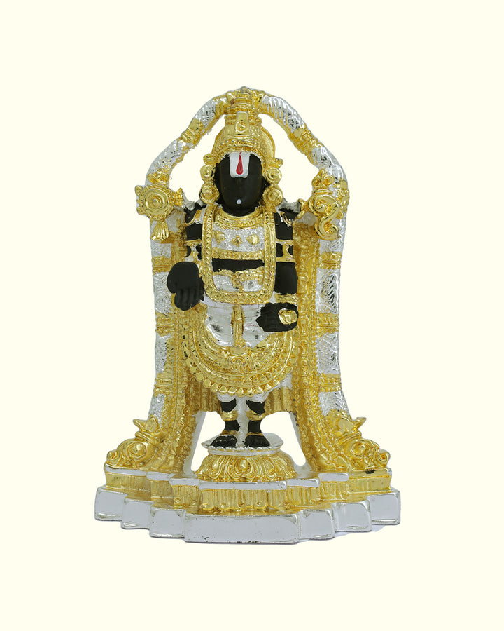 4.5" Tirumala Balaji (Combination of Gold, Silver and Black Colour)