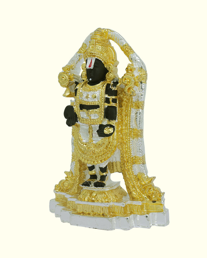 4.5" Tirumala Balaji (Combination of Gold, Silver and Black Colour)