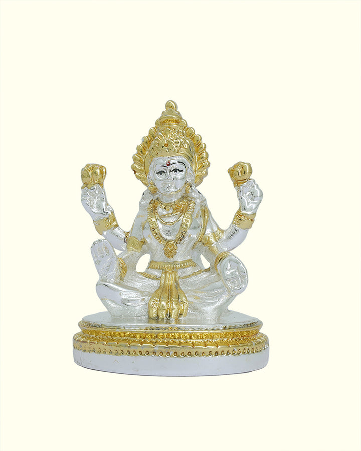 2.75" Lakshmi Sitting on Throne (Gold with Silver Colour)