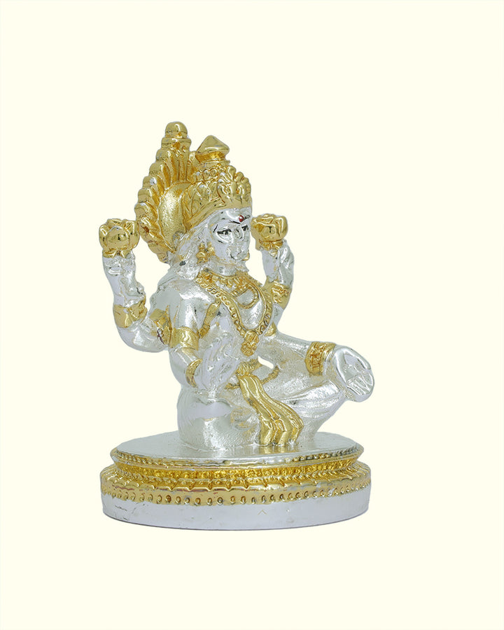 2.75" Lakshmi Sitting on Throne (Gold with Silver Colour)