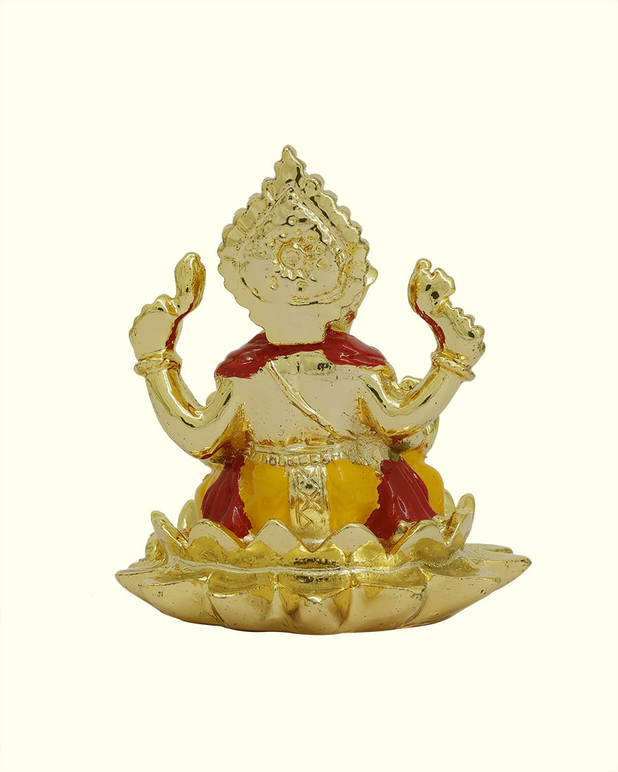 2.5" Ganapathy Sitting on Lotus (Gold Colour)