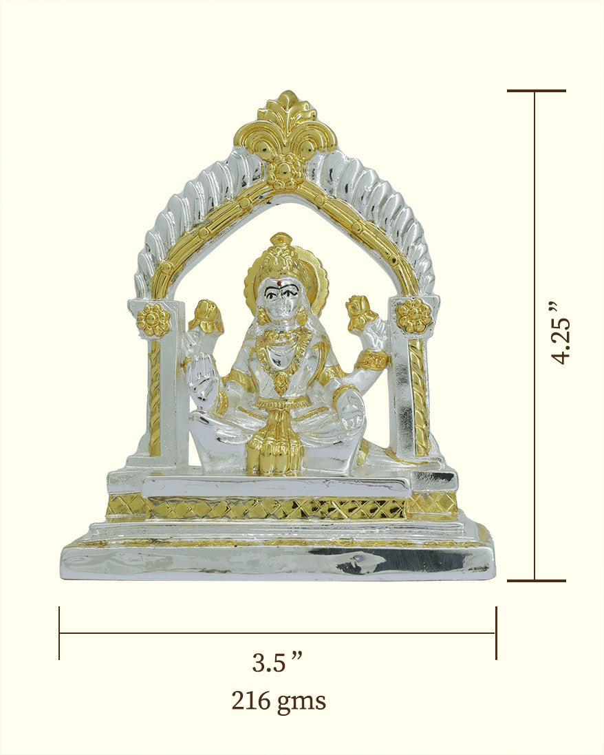 4.25" లక్ష్మి విత్ "ఆర్చ్ డిజైన్" (వెండి రంగుతో బంగారం)