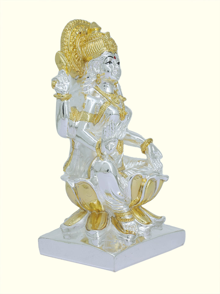 6.5" Lakshmi Sitting on Lotus (Gold with Silver Colour)