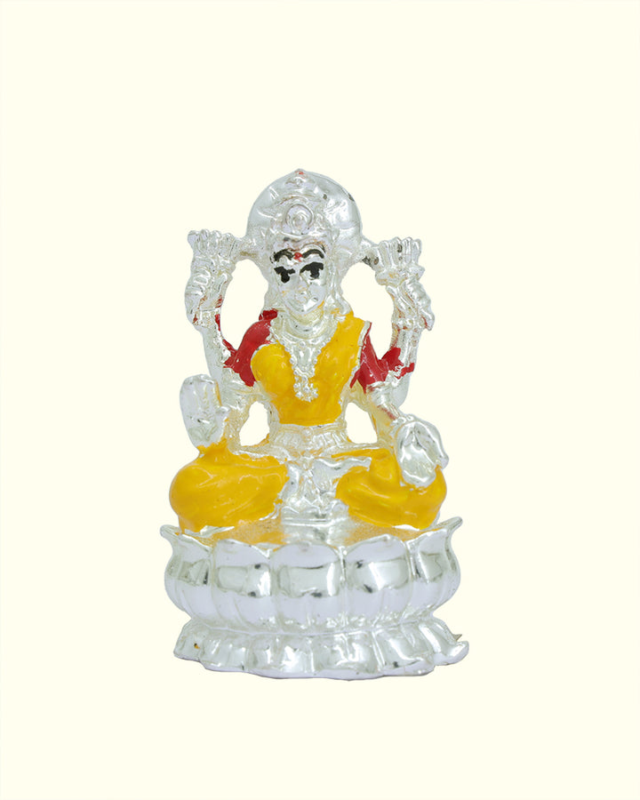 2" Lakshmi with Yellow Sari Sitting on Lotus