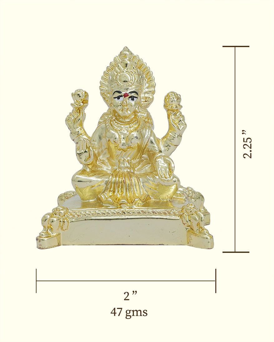 2.25" Lakshmi Sitting on Throne (Gold Colour)