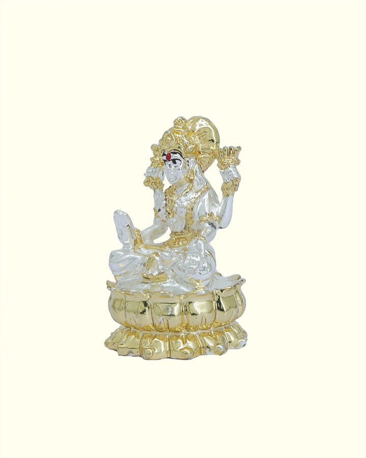 2" Lakshmi Sitting on Lotus (Gold with Silver Colour)