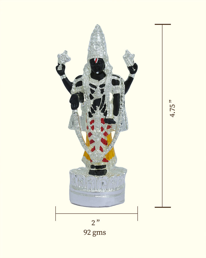 4.75" Tirumala Balaji with (Silver with Black Colour)