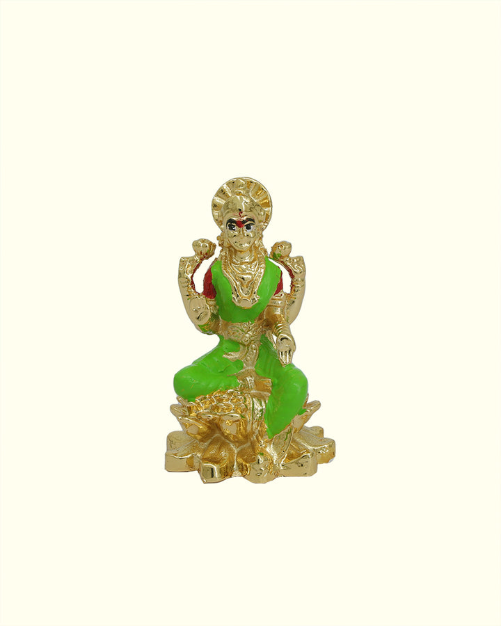 2.25" Lakshmi with Green Sari Sitting on lotus