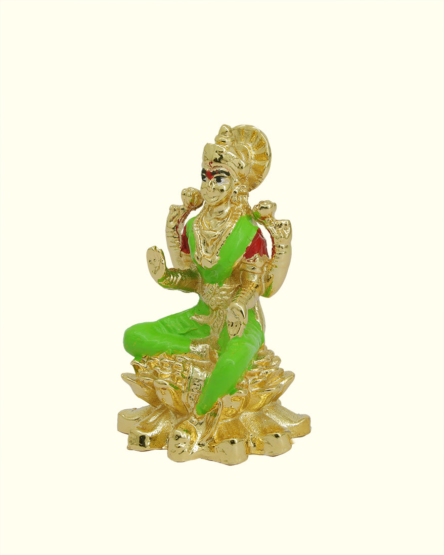 2.25" Lakshmi with Green Sari Sitting on lotus