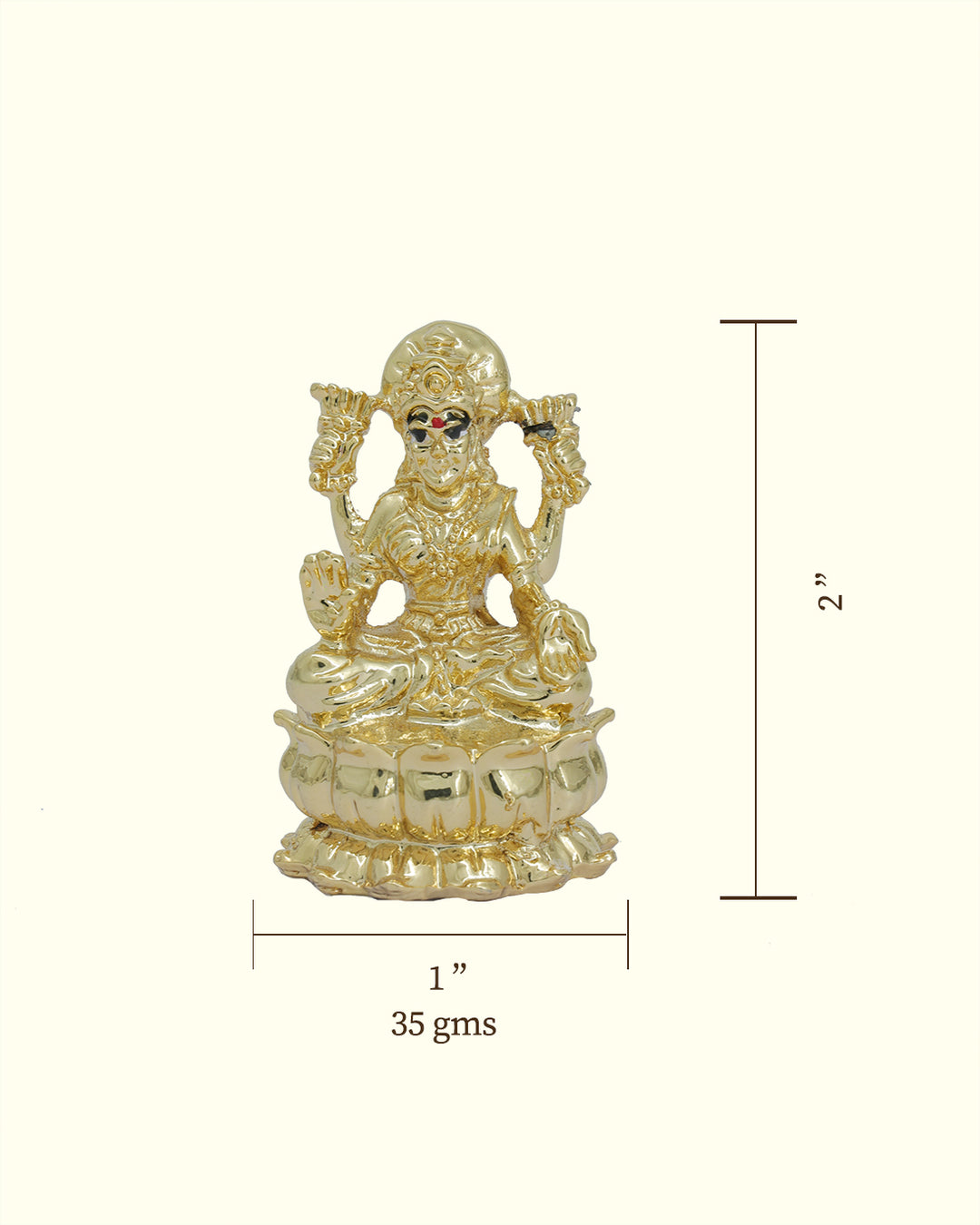 2" Lakshmi Sitting on Lotus (Gold Colour)