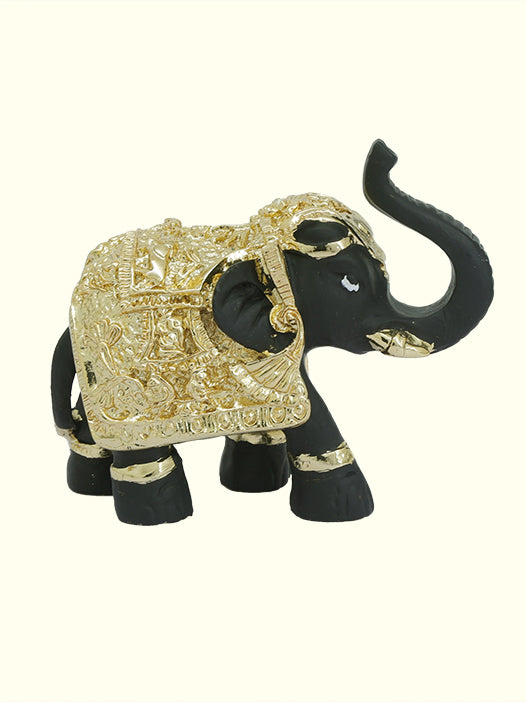 2.5" Wide Elephant (Black with Gold Colour)