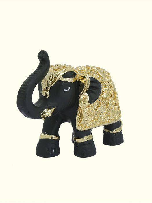 2.5" Wide Elephant (Black with Gold Colour)