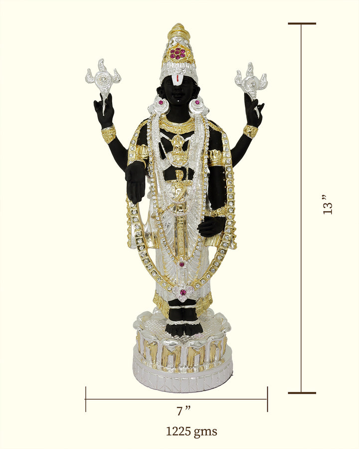 13" Tirumala Balaji (Combination of Gold, Silver and Black Colour)